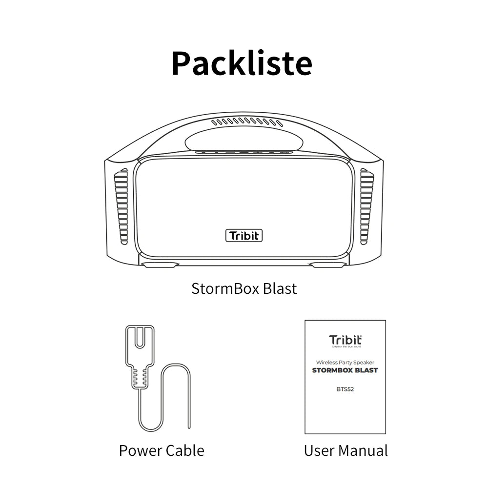 packliste Tribit StormBox Blast 90W Boxă Portabilă Bluetooth IPX7