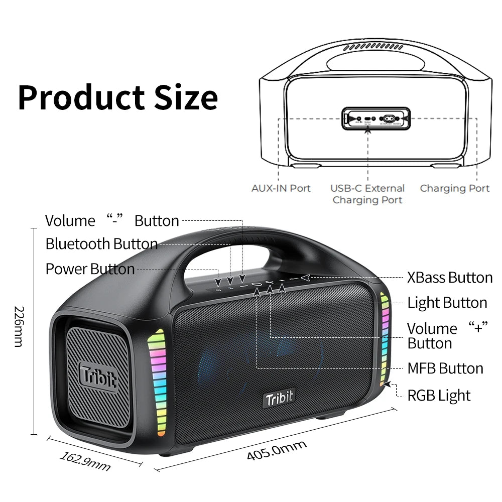 Tribit StormBox Blast 90W Boxă Portabilă Bluetooth IPX7